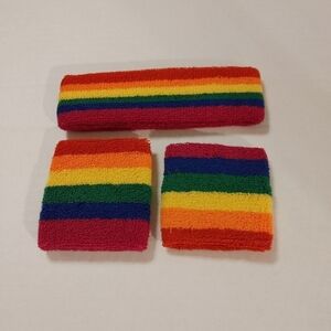 NWT  LGTBQ+ Rainbow Pride Sweatband Set New & Unused